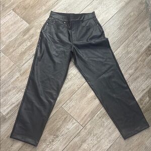 Black Faux Leather Pants